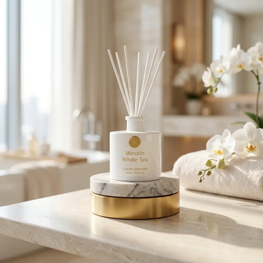 Coffret Westin White Tea - coffret complet, ambiance spa claire